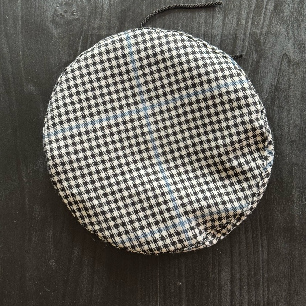 Noah NYC Black and White Tartan Beret Hat, 100% wool